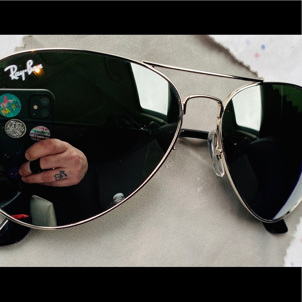 Ray-Ban Silver/Silver Mirrored Aviator Sunglasses